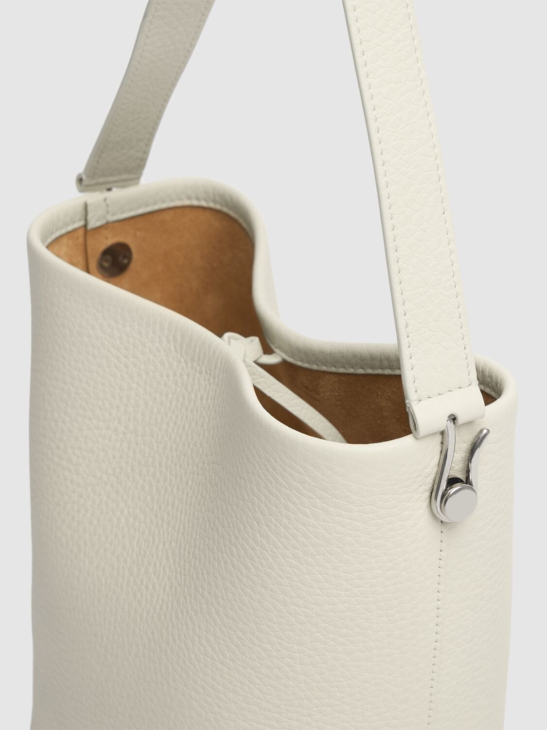 The Row Small N/s Tote Hook Leather Bag In Ivory Ans