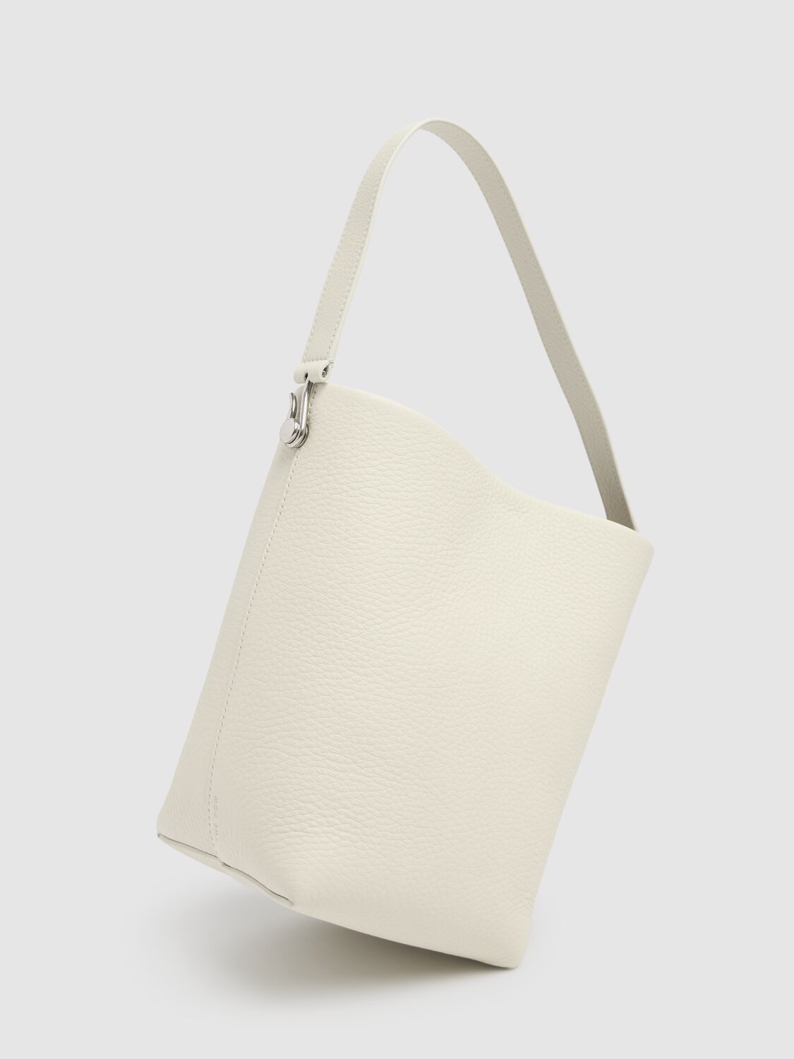 The Row Small N/s Tote Hook Leather Bag In Ivory Ans