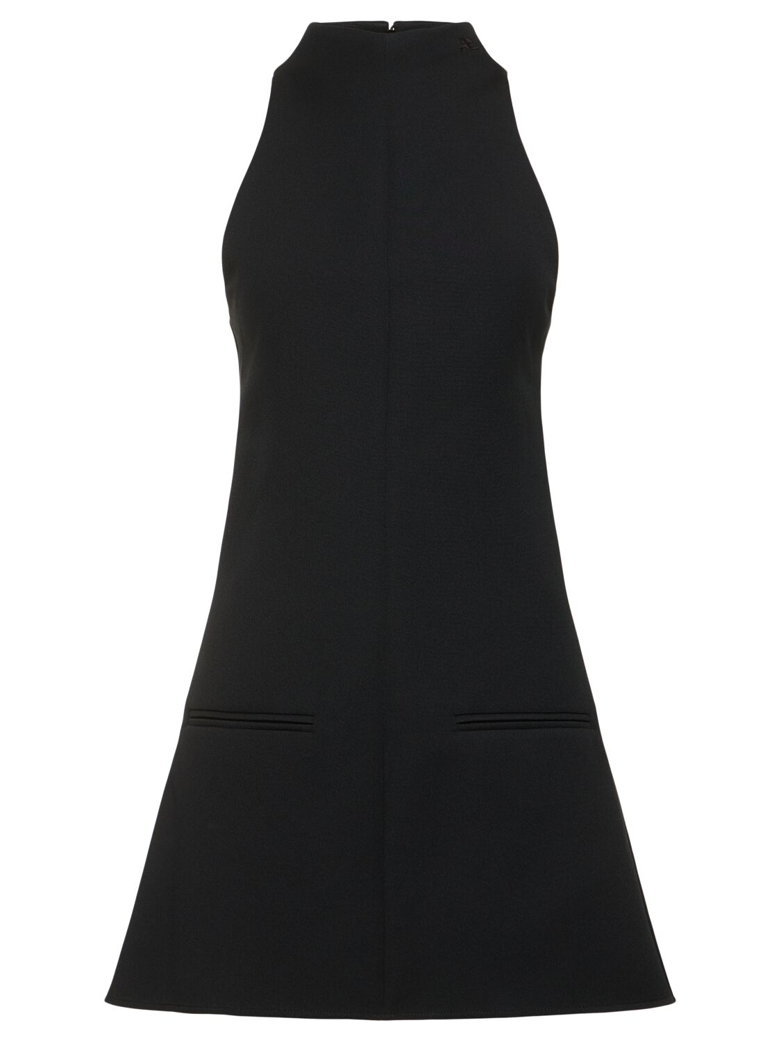 Shop Courrèges Sleeveless Twill Mini Dress In Black