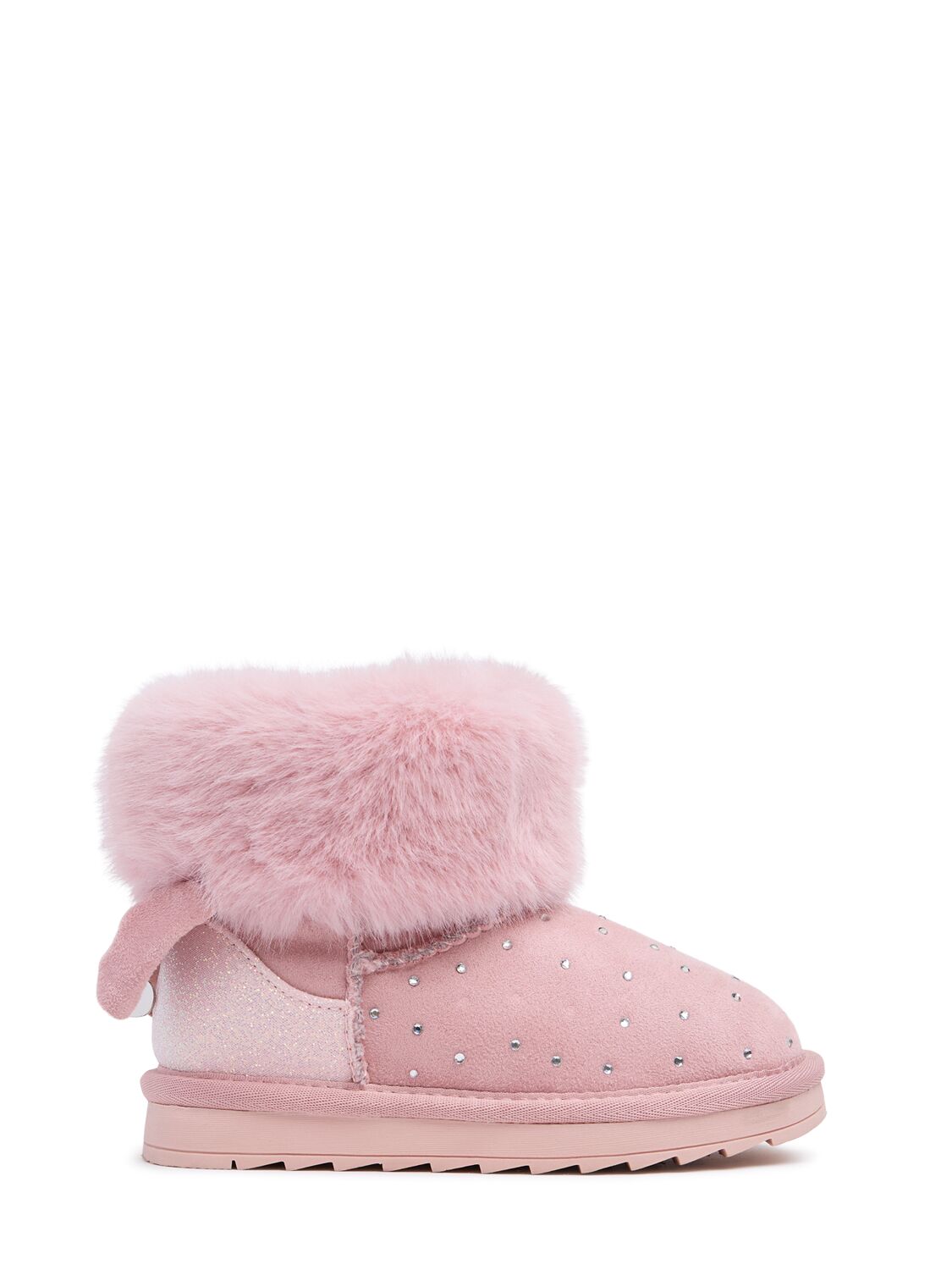 Monnalisa Faux Leather Ankle Boots In Pink