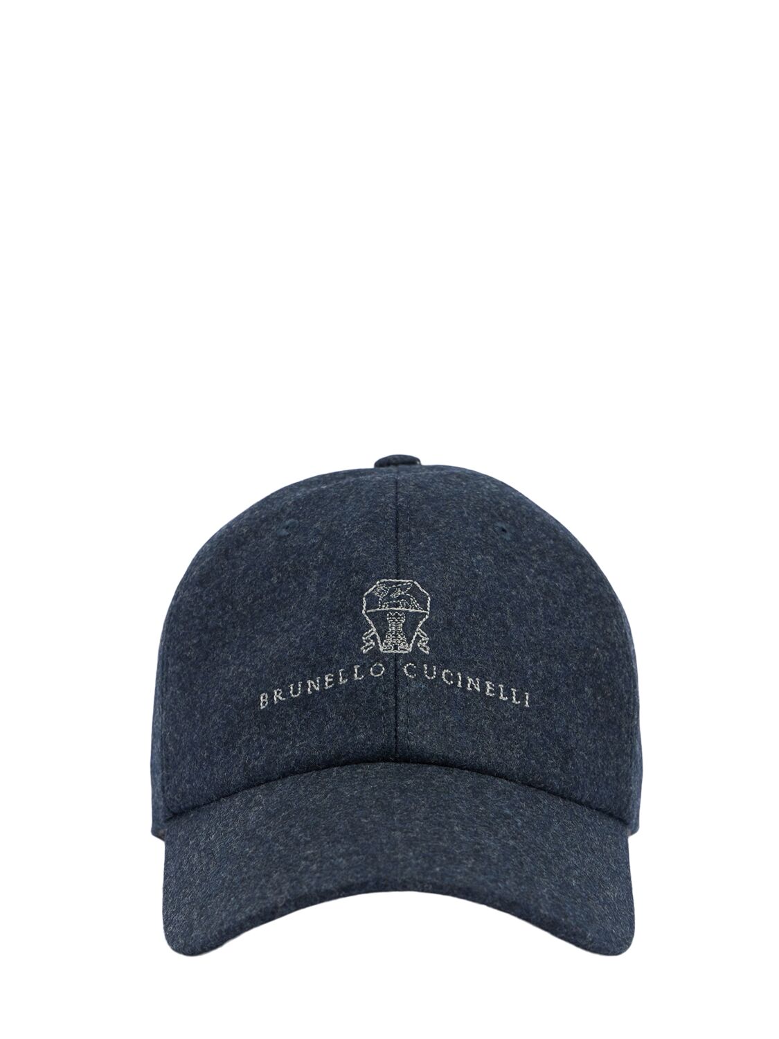 Brunello Cucinelli Logo Wool Flannel Baseball Cap In Black