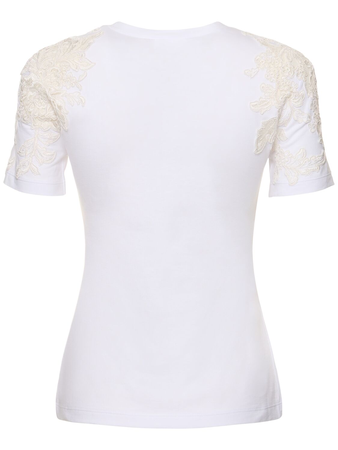 Ermanno Scervino Embroidered Jersey T-shirt In White