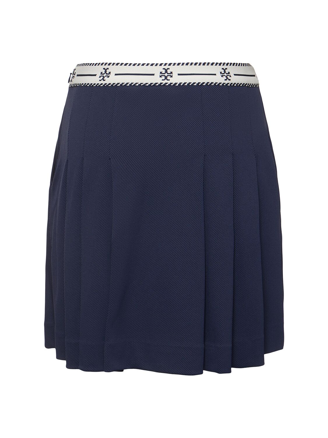 Shop Tory Sport Logo Tape Nylon Golf Pleated Mini Skirt In Navy