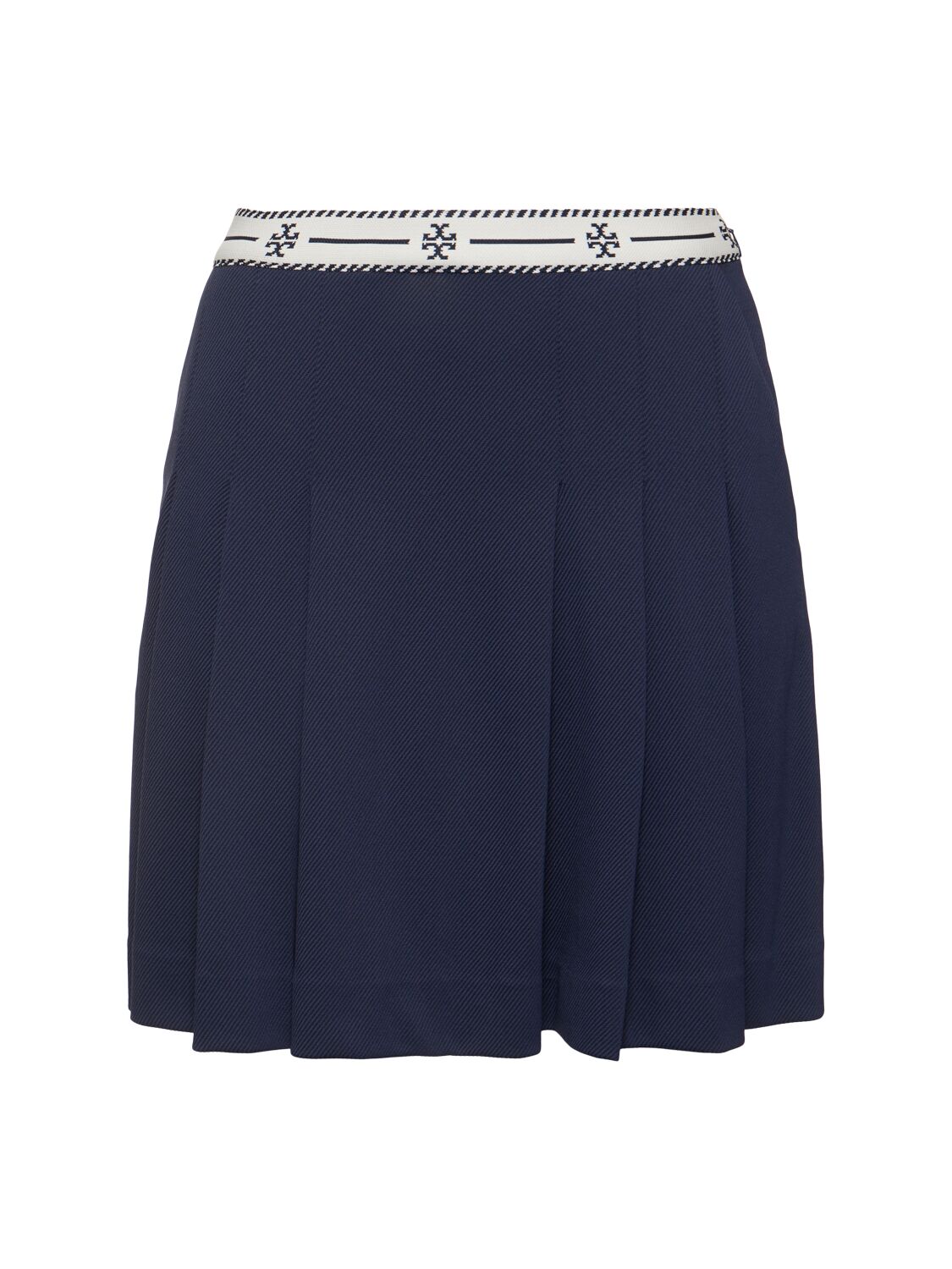 Shop Tory Sport Logo Tape Nylon Golf Pleated Mini Skirt In Navy