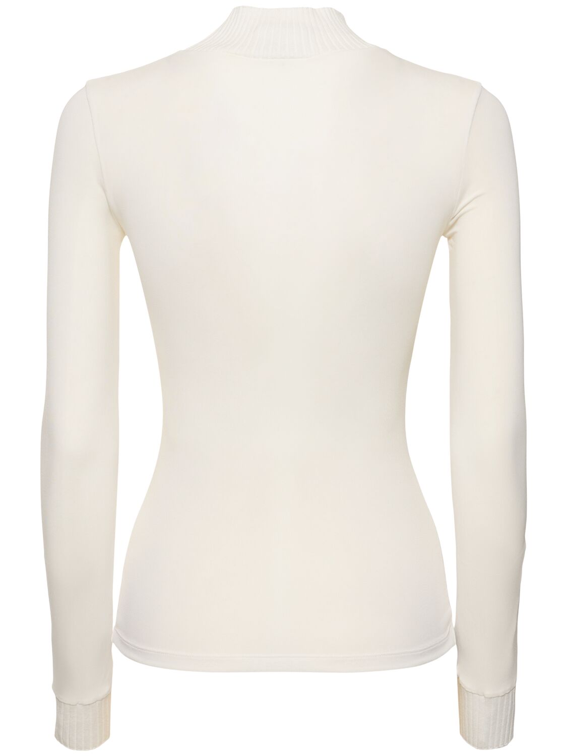 Shop Courrèges Knit Viscose Blend Logo Top In White