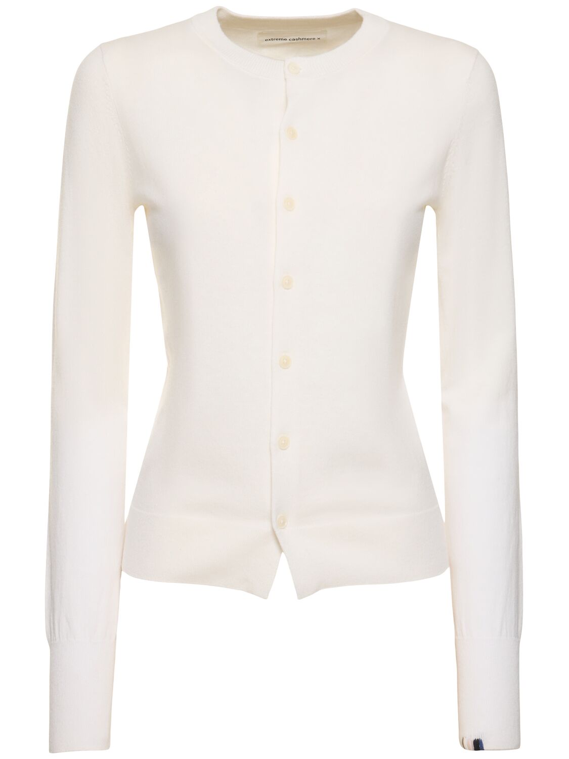 Extreme Cashmere A Little Bit Cotton & Cashmere Cardigan In White