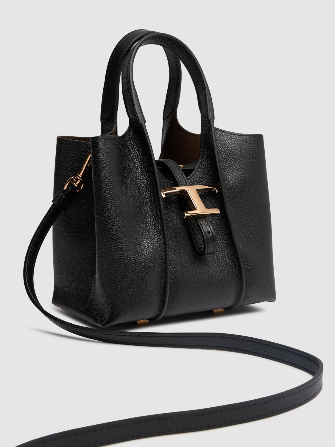 Shop Tod's Micro T Timeless Shopping Bag In Black