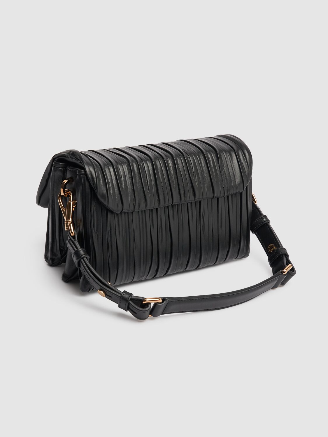 Shop Tod's Mini T Timeless Flap Plisse Bag In Black