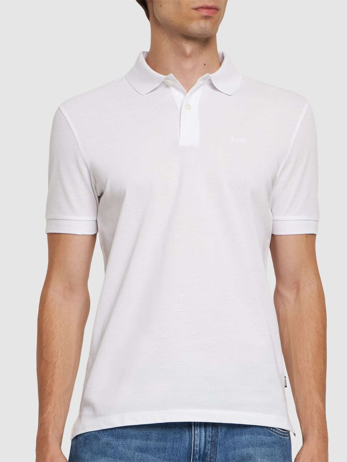 Shop Hugo Boss Pallas Cotton Piquet Polo In White