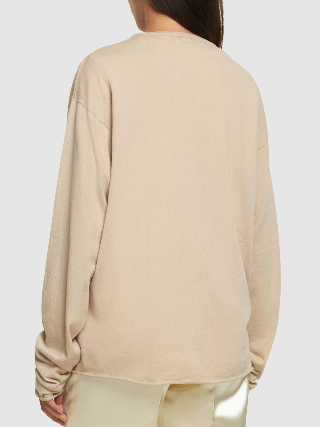 Shop Extreme Cashmere Aries Cotton & Cashmere Sweater In Beige