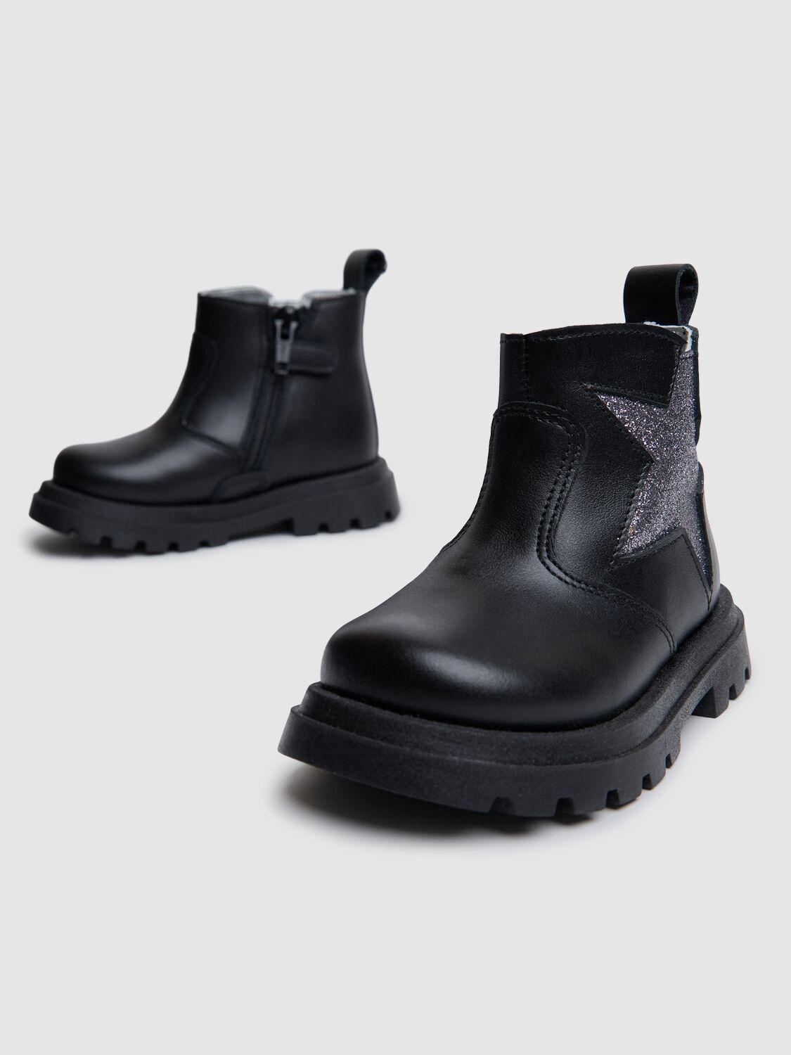 MONNALISA LEATHER ANKLE BOOTS 