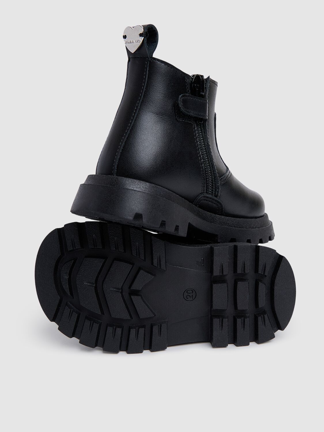 MONNALISA LEATHER ANKLE BOOTS 