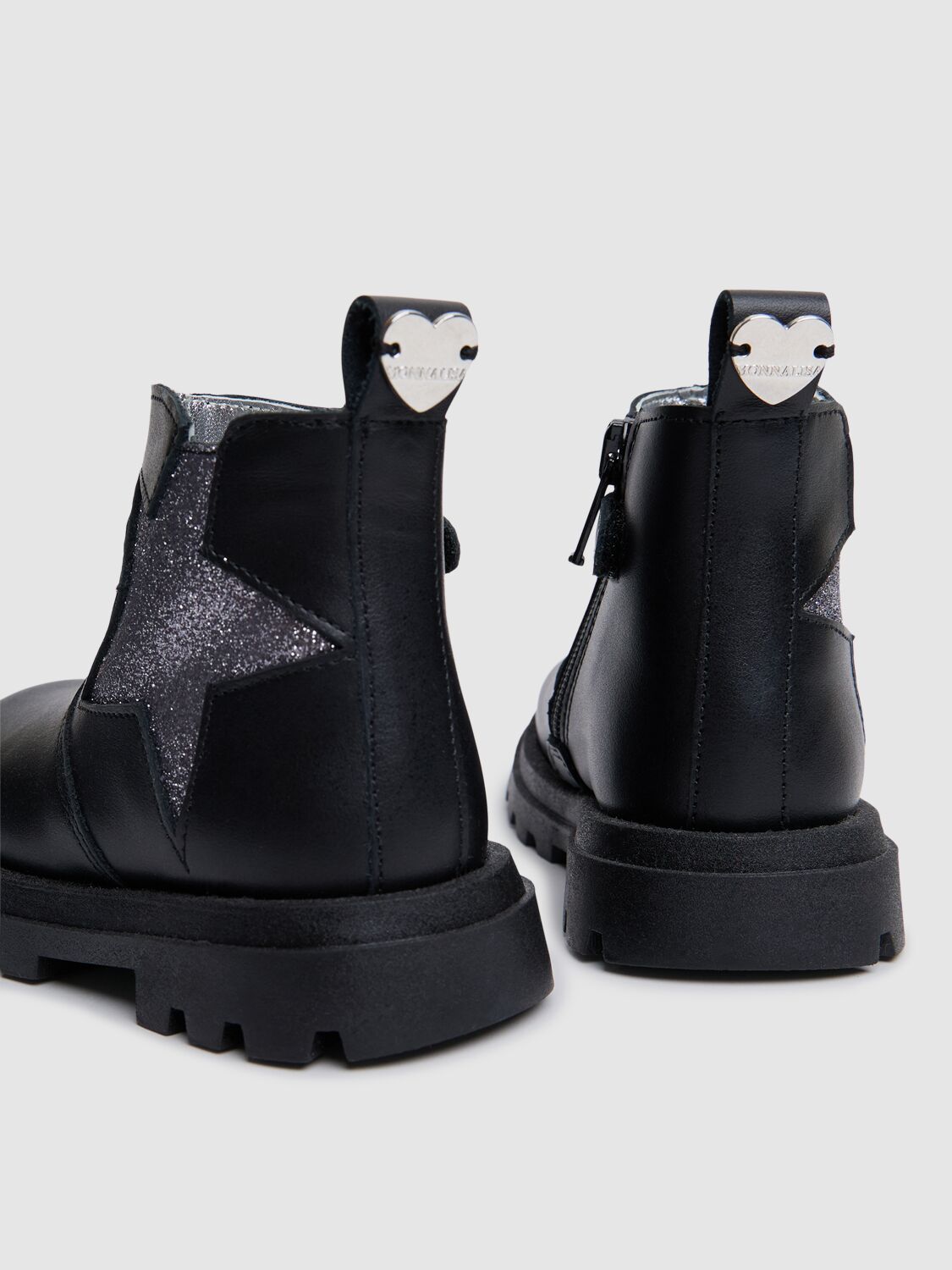 MONNALISA LEATHER ANKLE BOOTS 