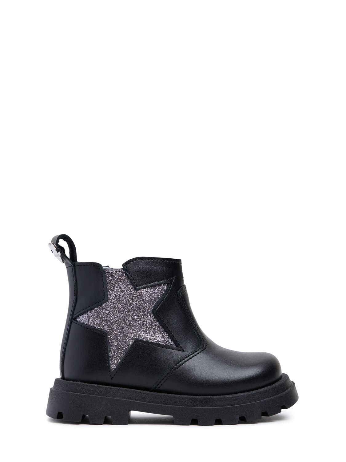 Monnalisa Leather Ankle Boots In Black