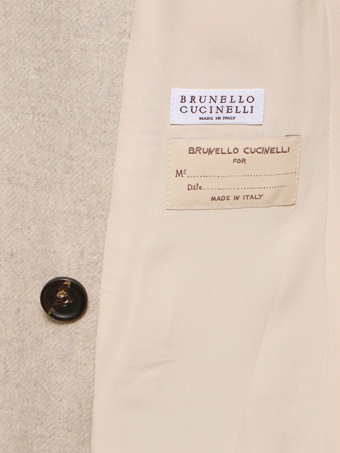 Shop Brunello Cucinelli Compact Wool Blend Coat In Beige