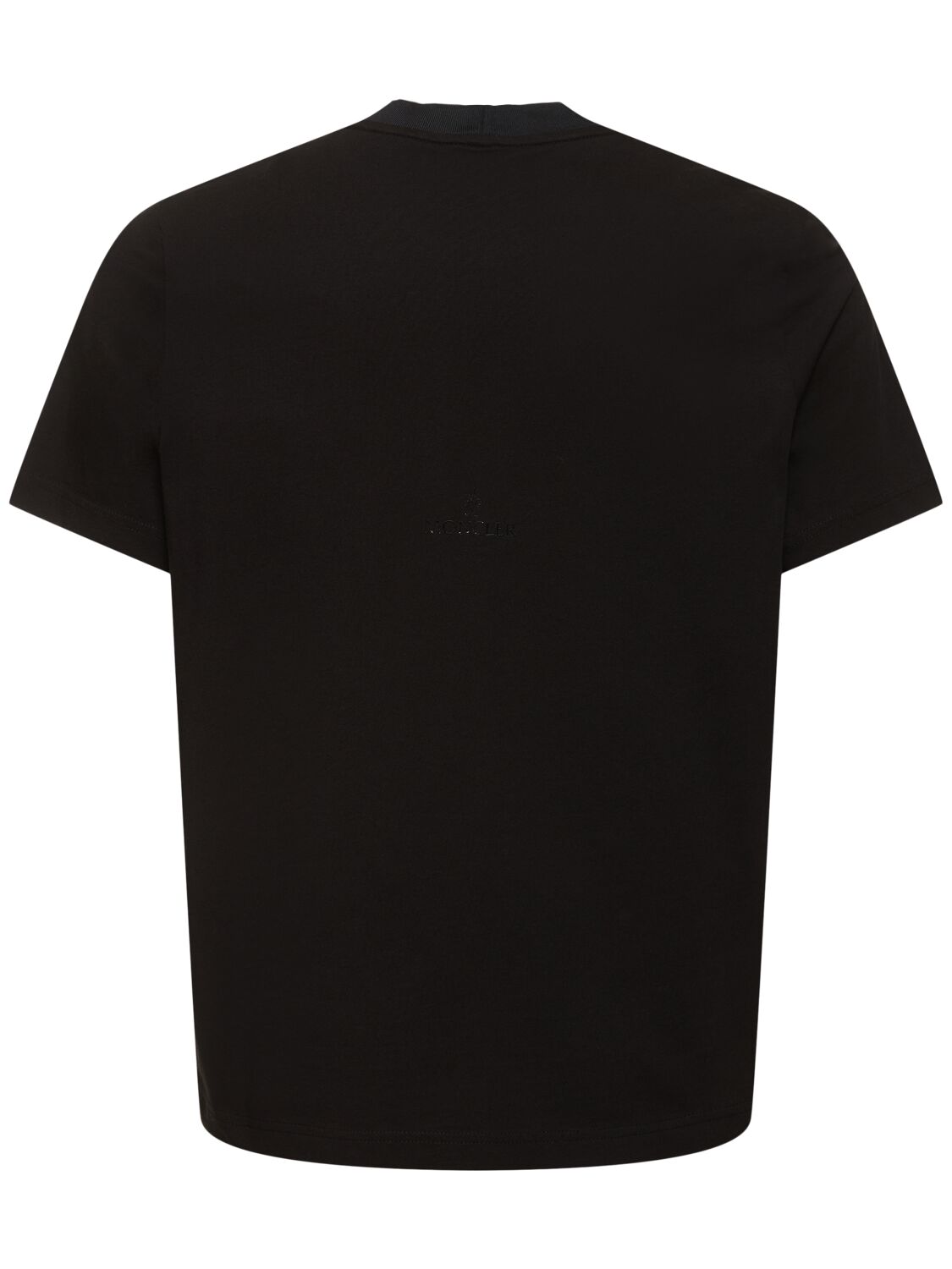 Shop Moncler Logo Patch Cotton T-shirt In Black