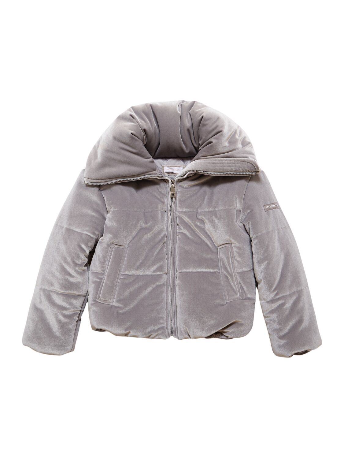 Monnalisa Poly Puffer Jacket In Grey