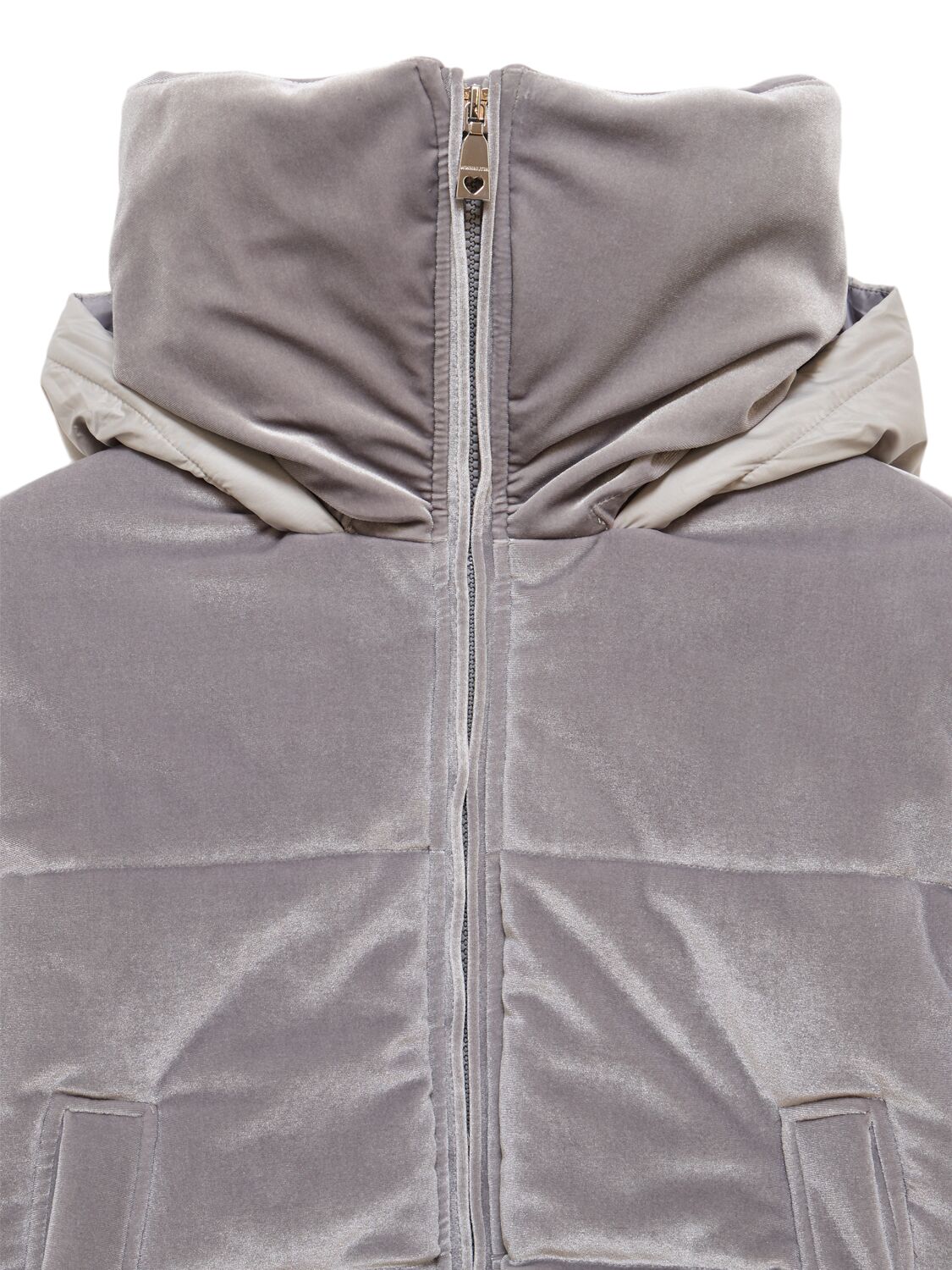 Shop Monnalisa Poly Puffer Jacket In Grey