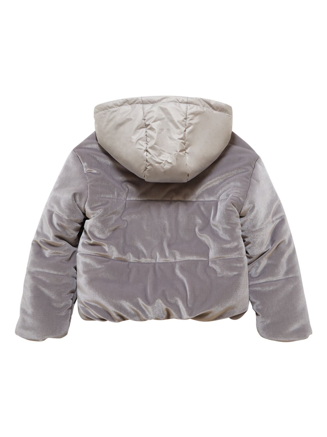 Shop Monnalisa Poly Puffer Jacket In Grey