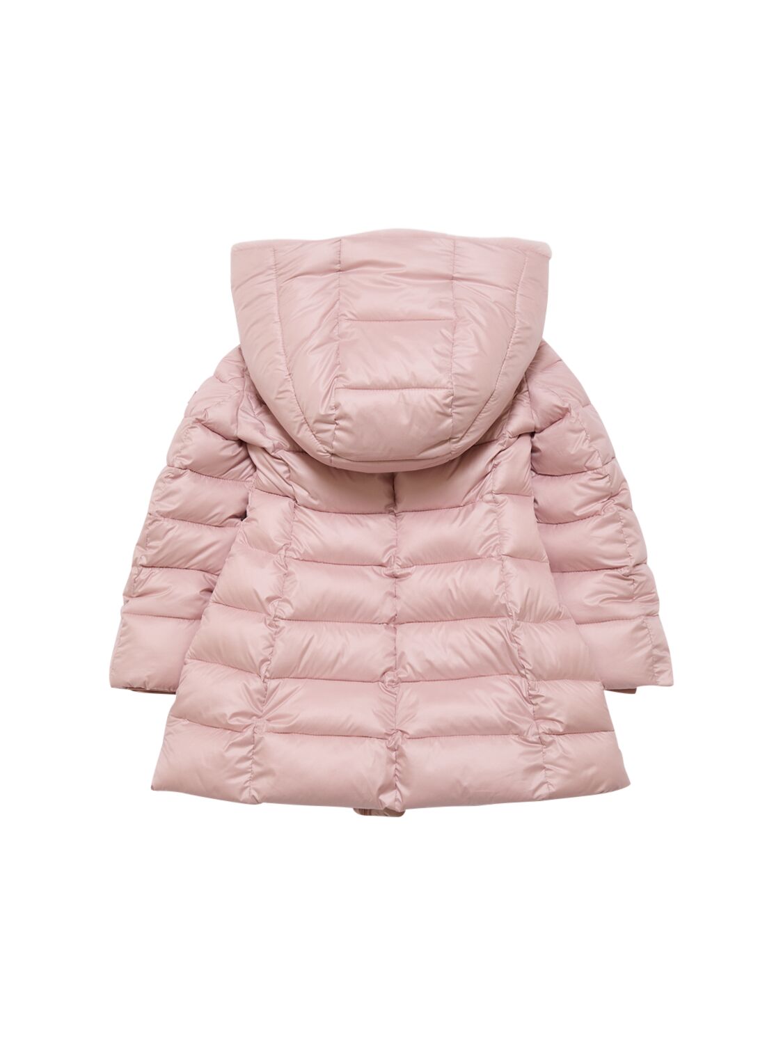 MONNALISA HOODED POLY & FAUX FUR PUFFER JACKET 