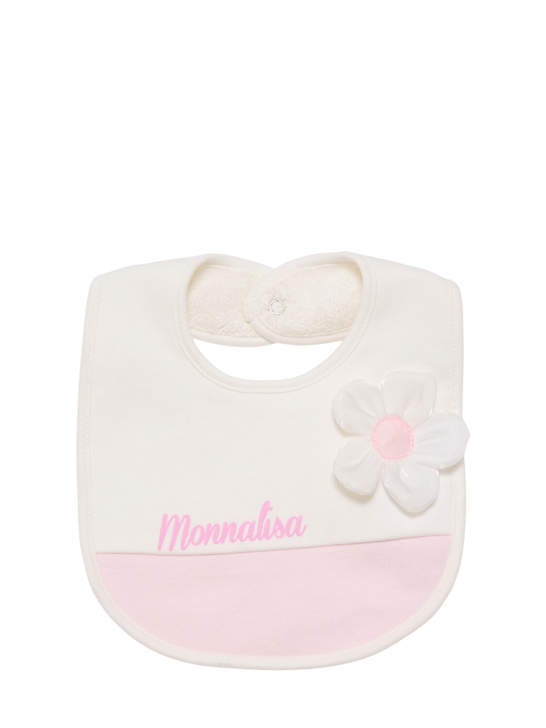 Shop Monnalisa Cotton Chenille Romper, Hat & Bib In White/pink