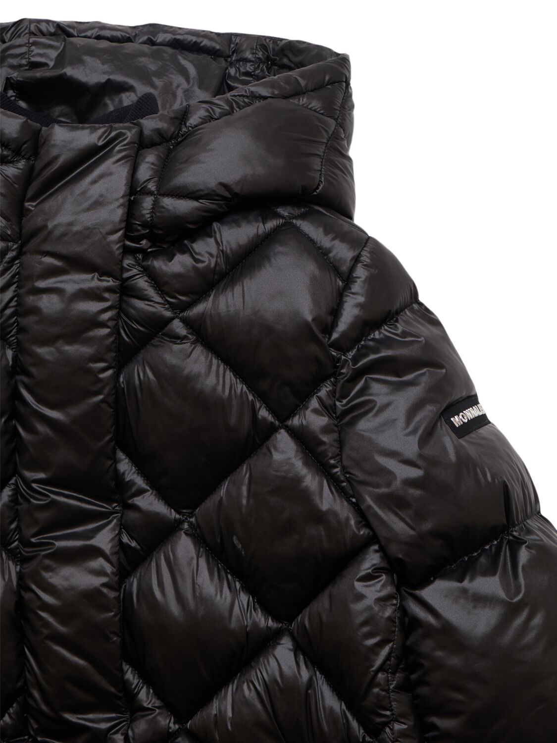 Shop Monnalisa Hooded Poly Puffer Jacket In Black