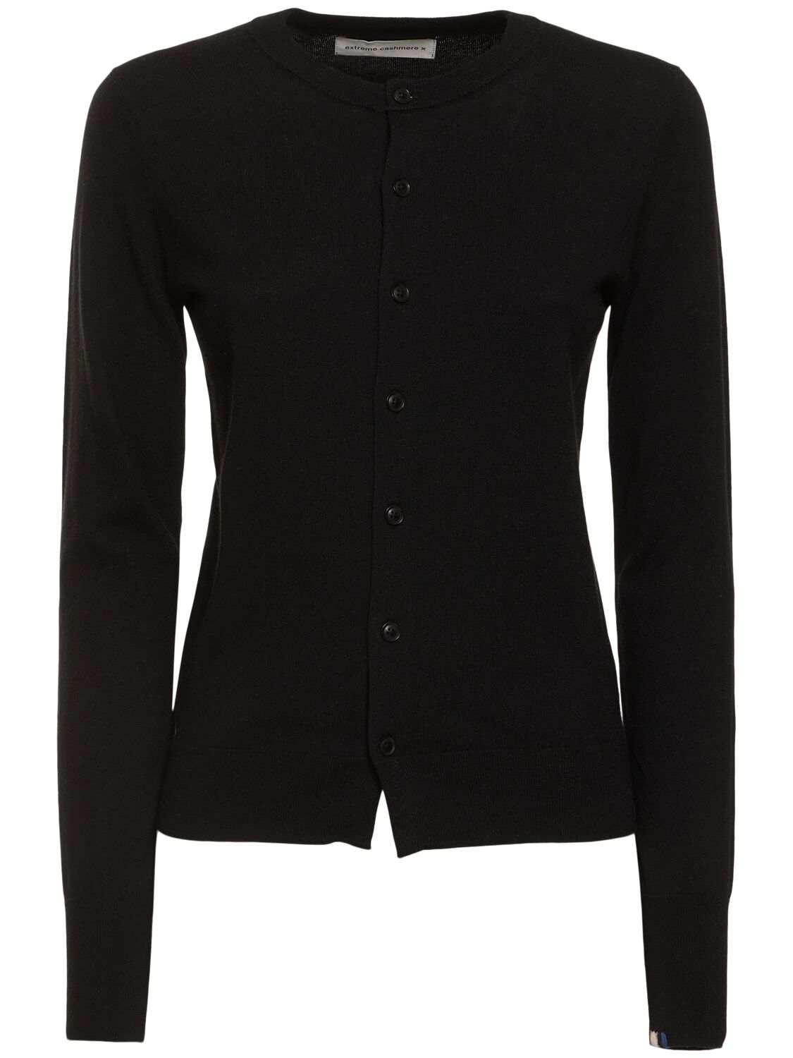 Extreme Cashmere Little Bit Cotton & Cashmere Cardigan In Black