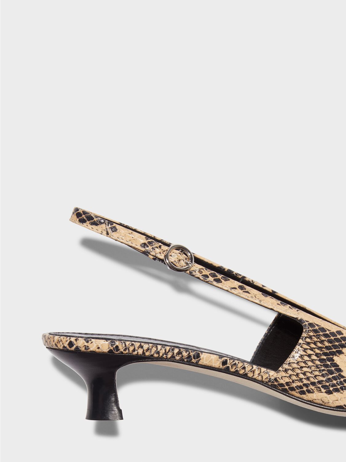 Shop Aeyde 35mm Catrina Snake Print Slingbacks In Latte