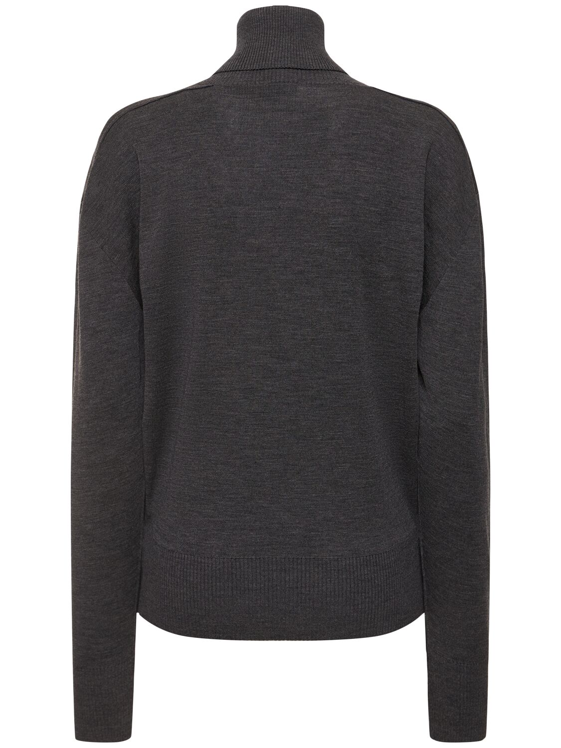 Shop Burberry Wool Knit Turtleneck Sweater In Grey