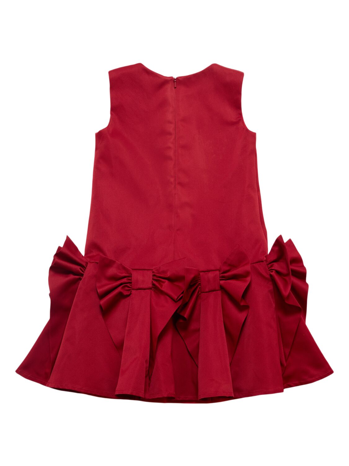 Shop Monnalisa Poly Dress W/bow Appliqué In Red