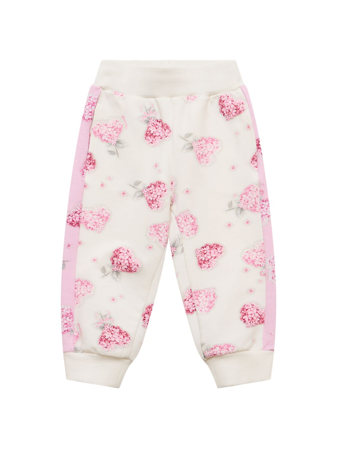 Monnalisa Printed Cotton Blend Sweatpants In White