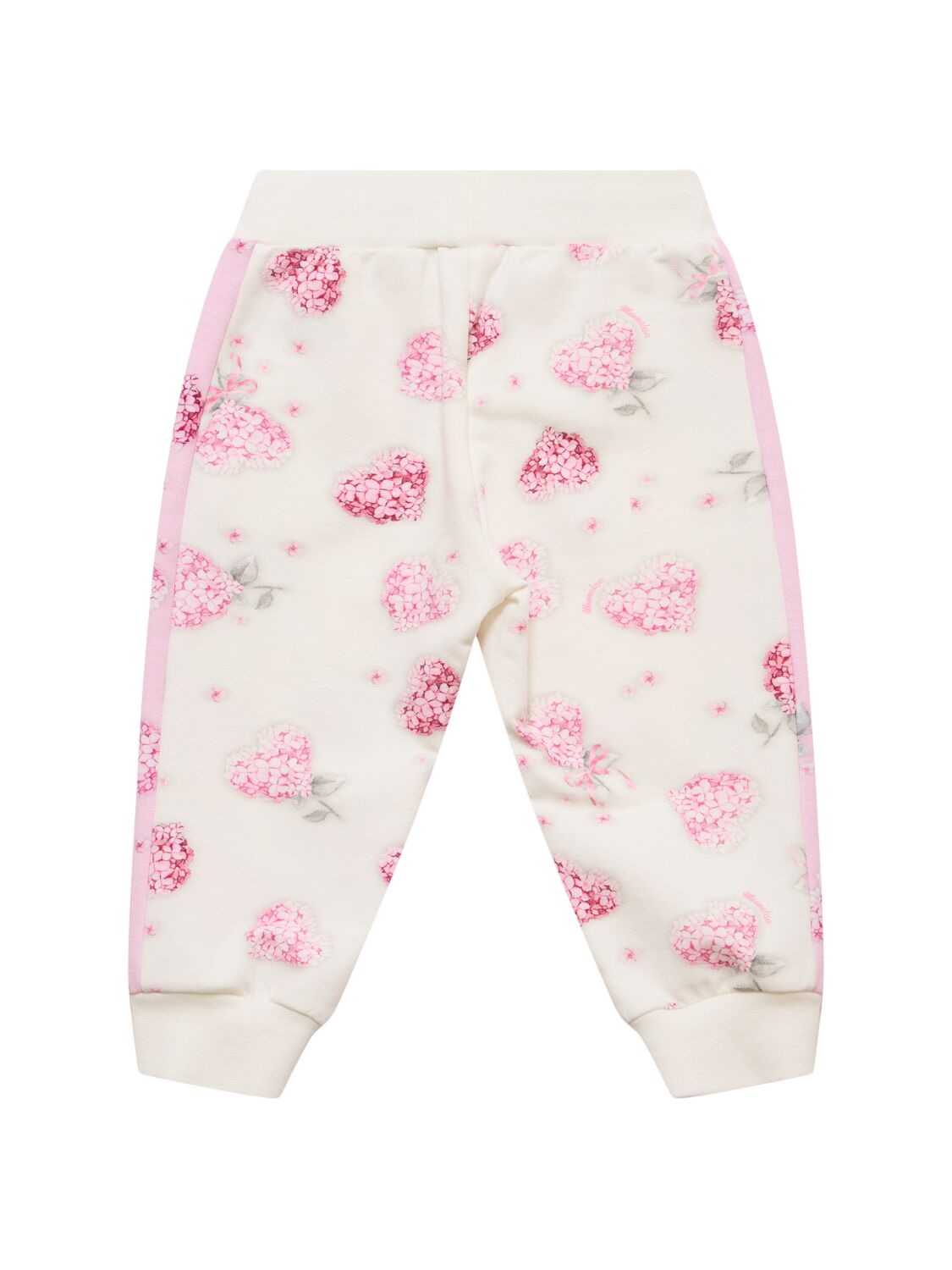 Shop Monnalisa Printed Cotton Blend Sweatpants In White