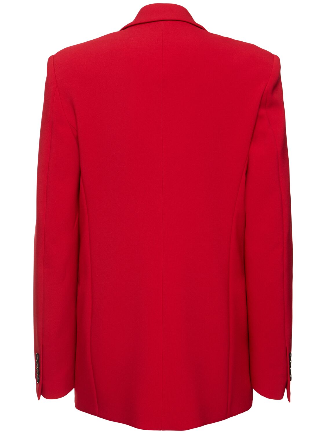 Shop Msgm Double Crepe Cady Single Breast Jacket In Red