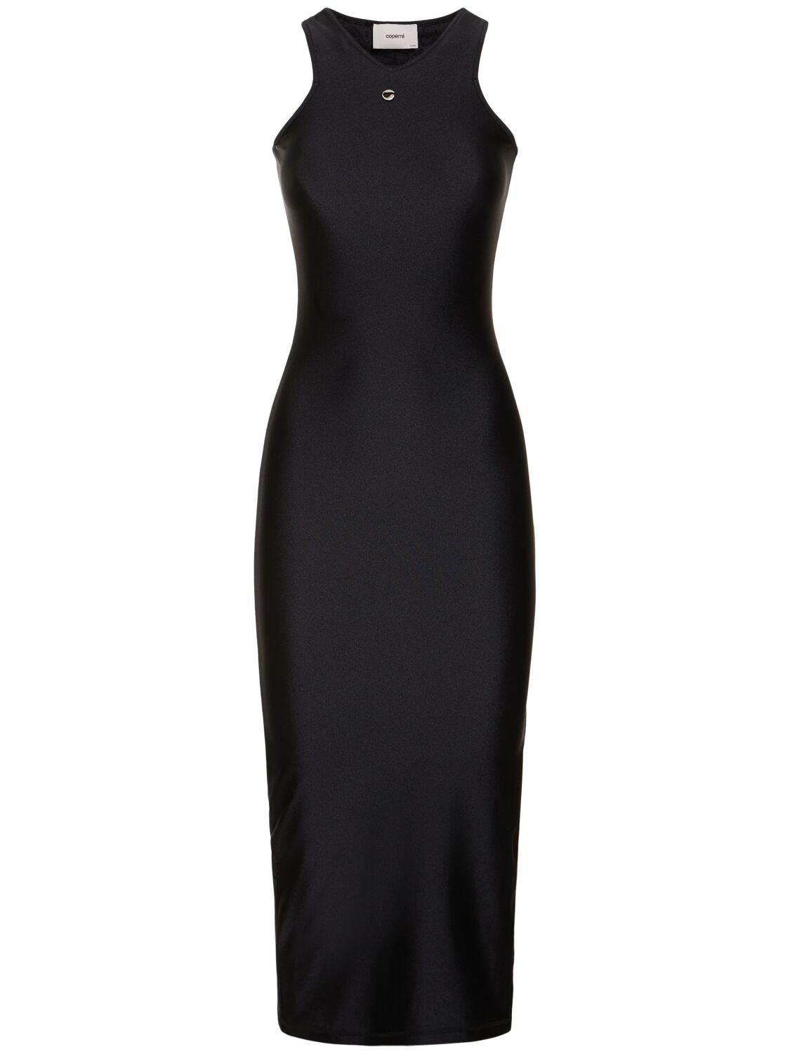 Shop Coperni Stretch Jersey Midi Dress In Black