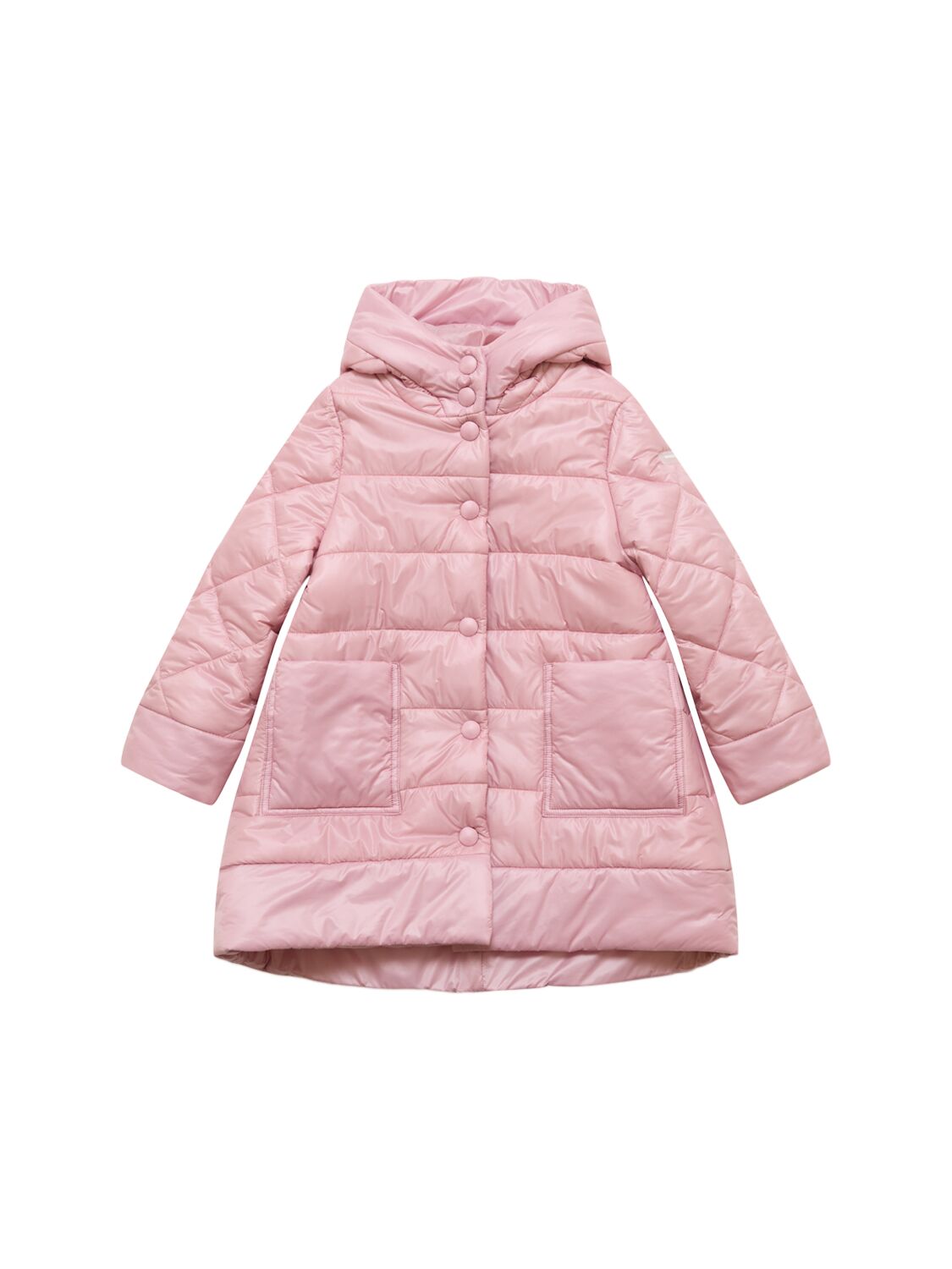 Monnalisa Babies' Hooded Poly Puffer Jacket In Pink