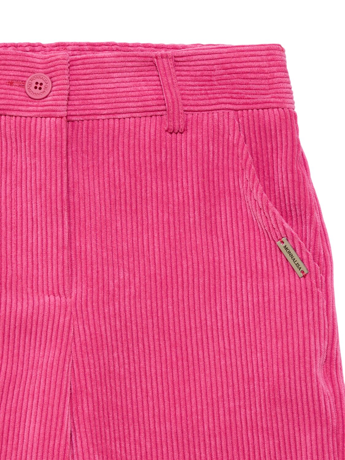 Monnalisa Poly Blend Corduroy Pants In Fuchsia