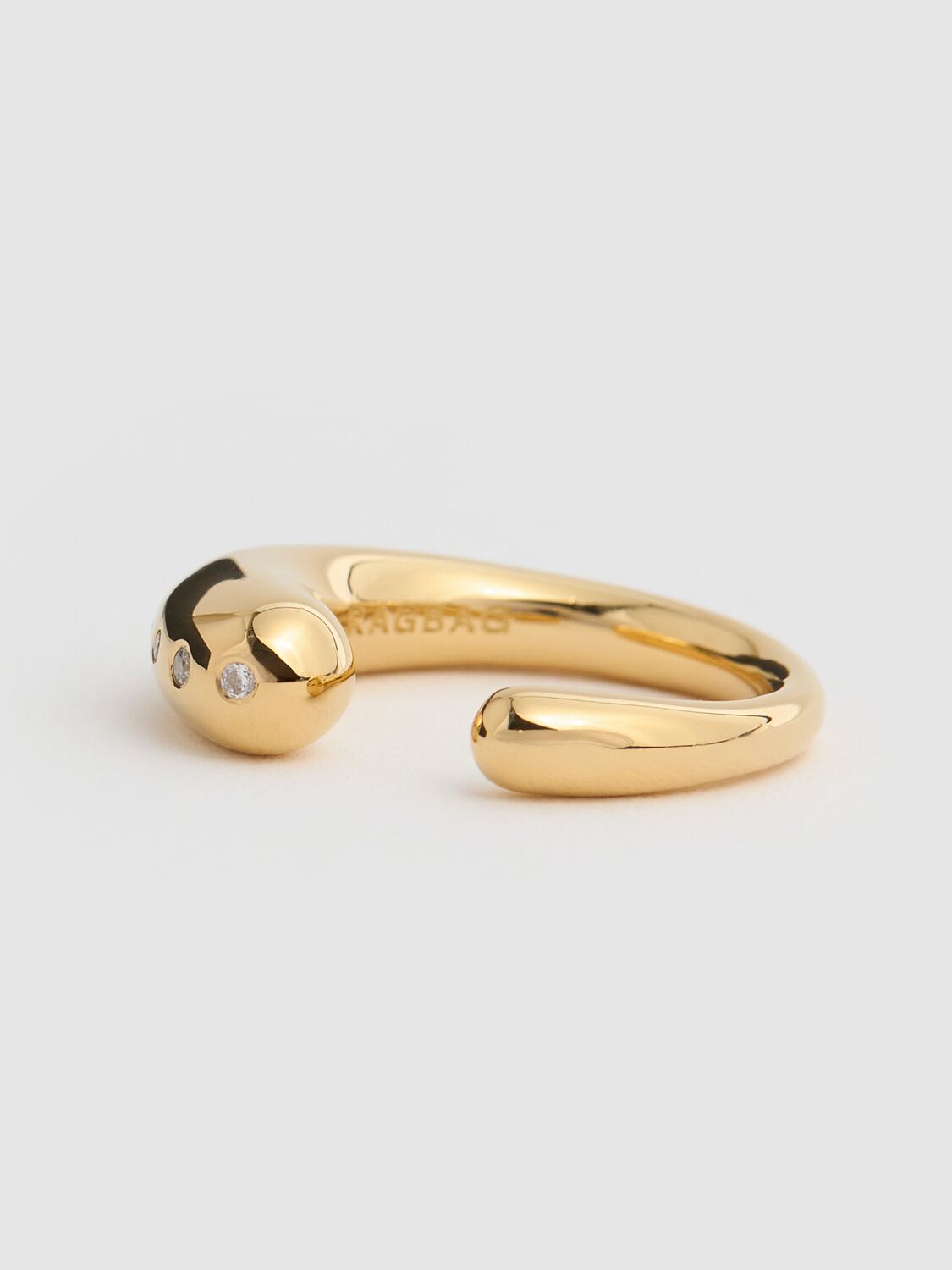 Shop Ragbag Oculus Crystal Ring In Gold