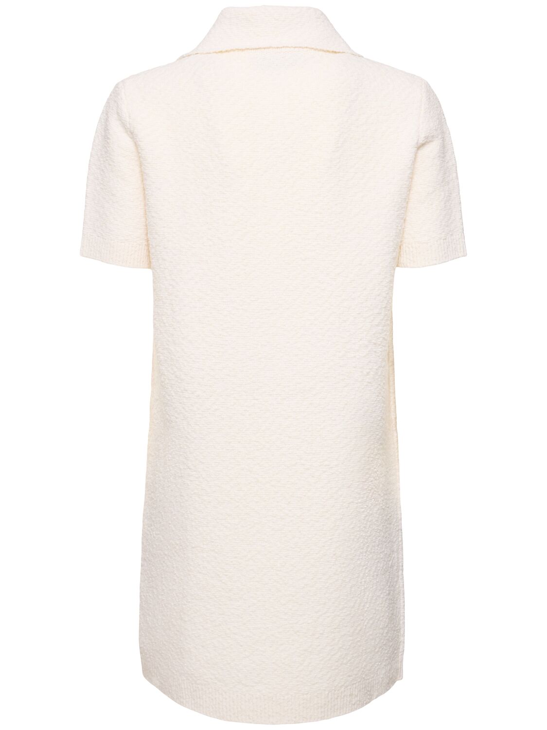 Shop Gucci Wool Blend Polo Dress In Ivory