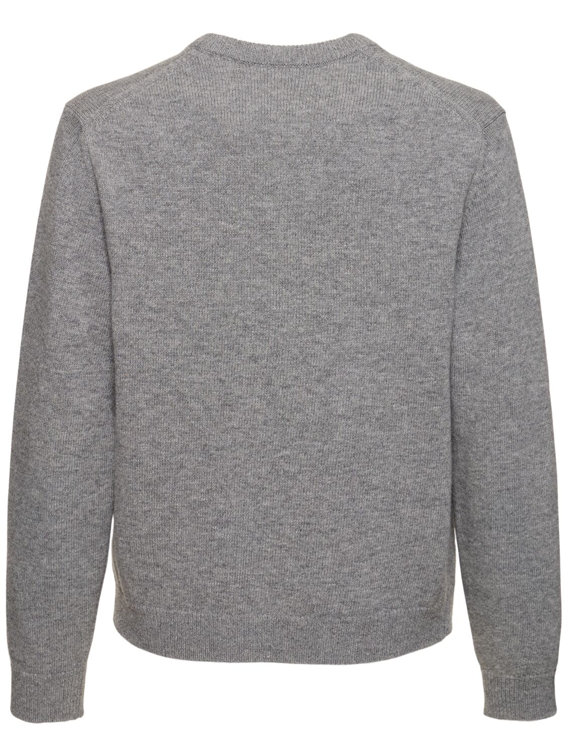 Shop Gucci Logo Wool Knit Sweater In Grey/white