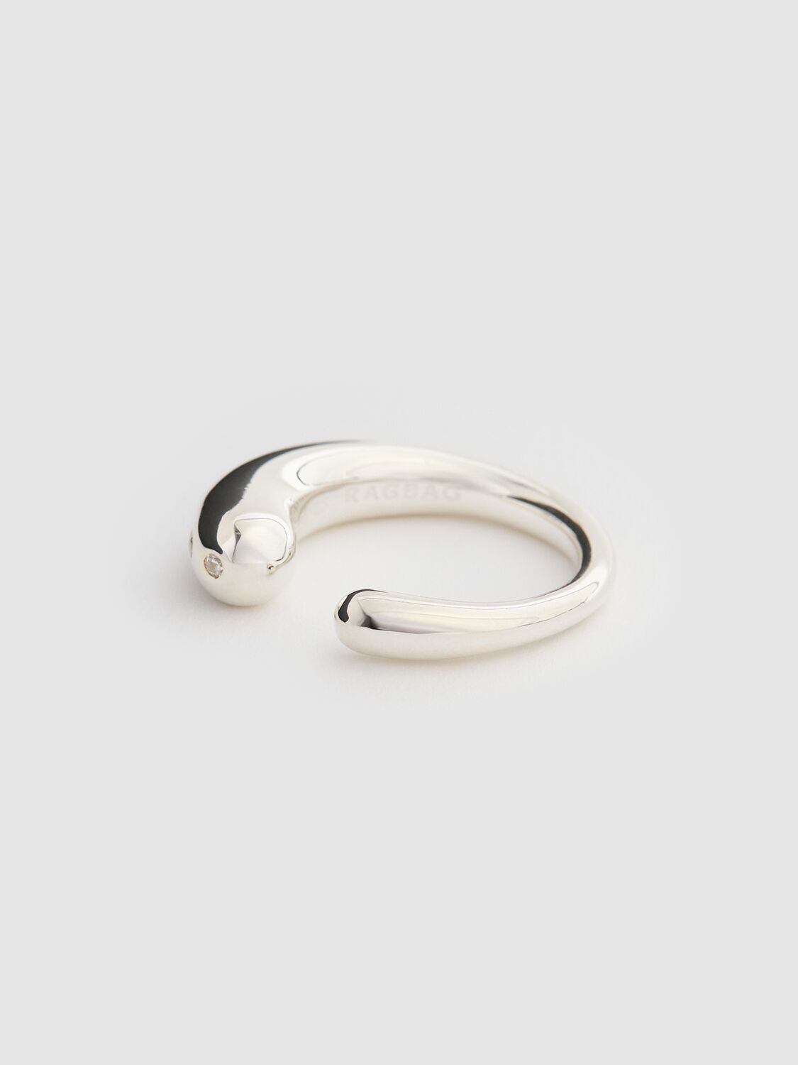 Shop Ragbag Oculus Crystal Ring In Silver