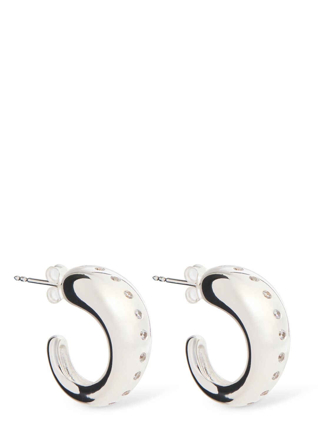 Ragbag Oculus Crystal Hoop Earrings In Silver