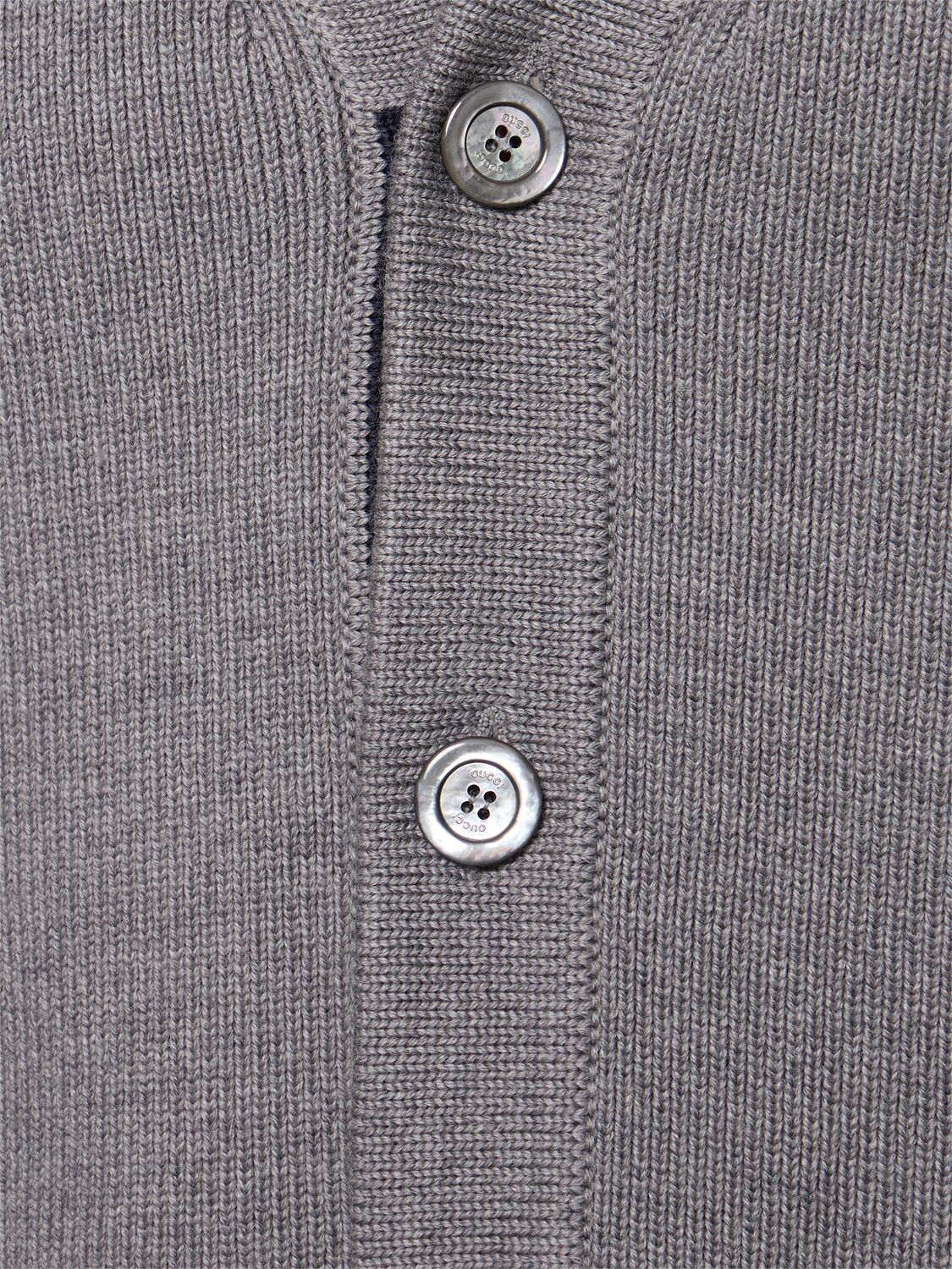 Shop Gucci Wool Cardigan In Grey