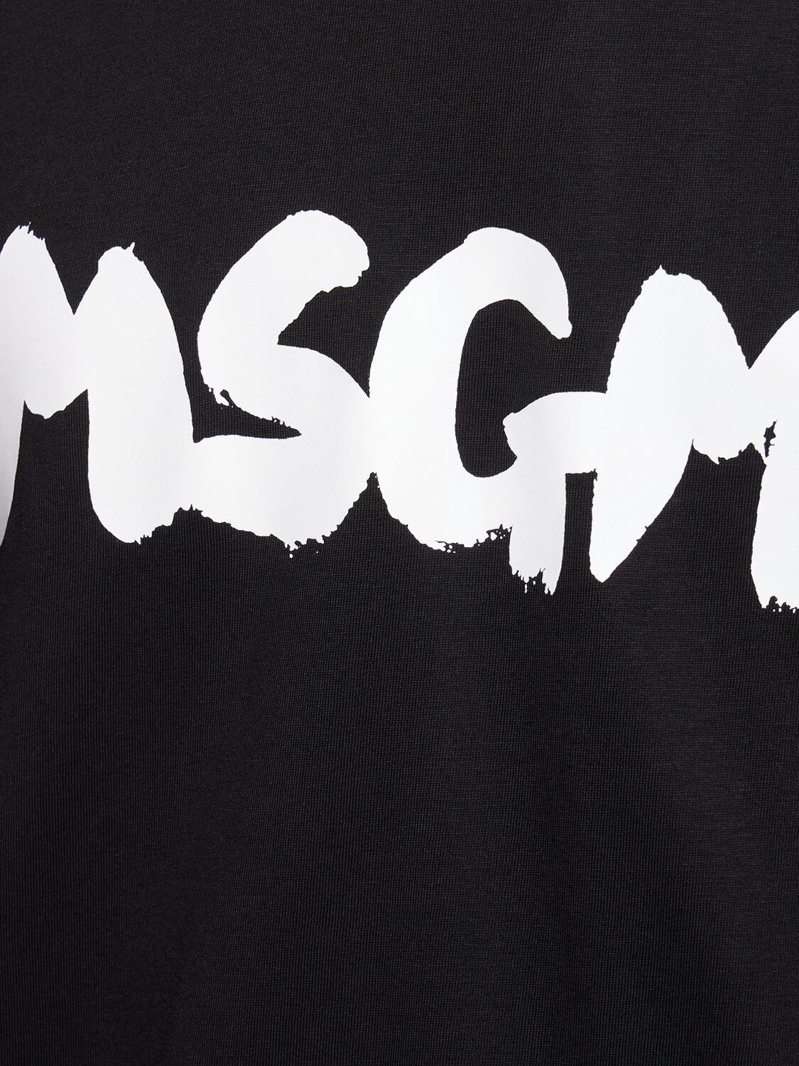 Shop Msgm Logo T-shirt In 黑色