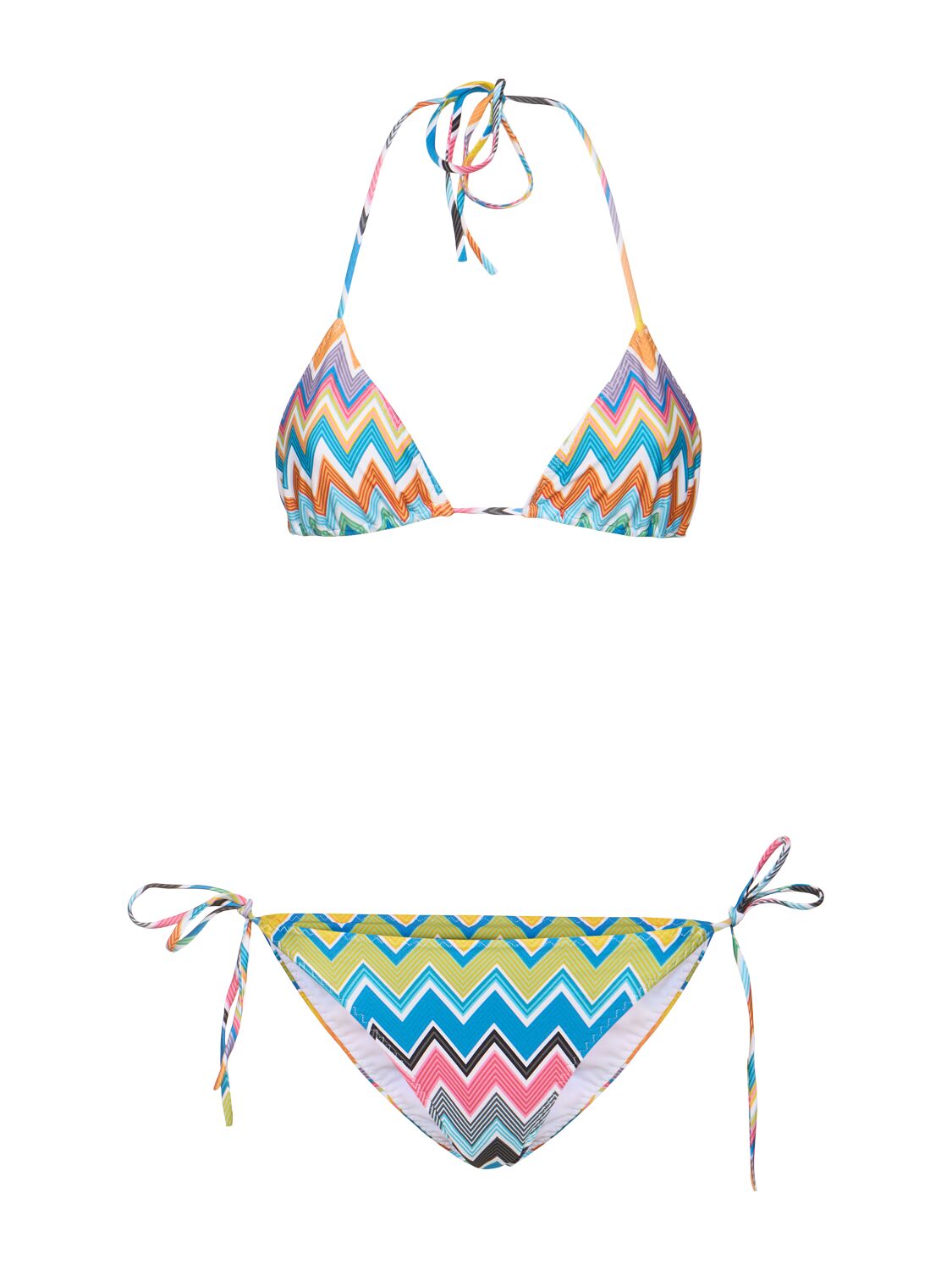 Missoni Lycra Printed Zigzag Triangle Bikini Set In Multi