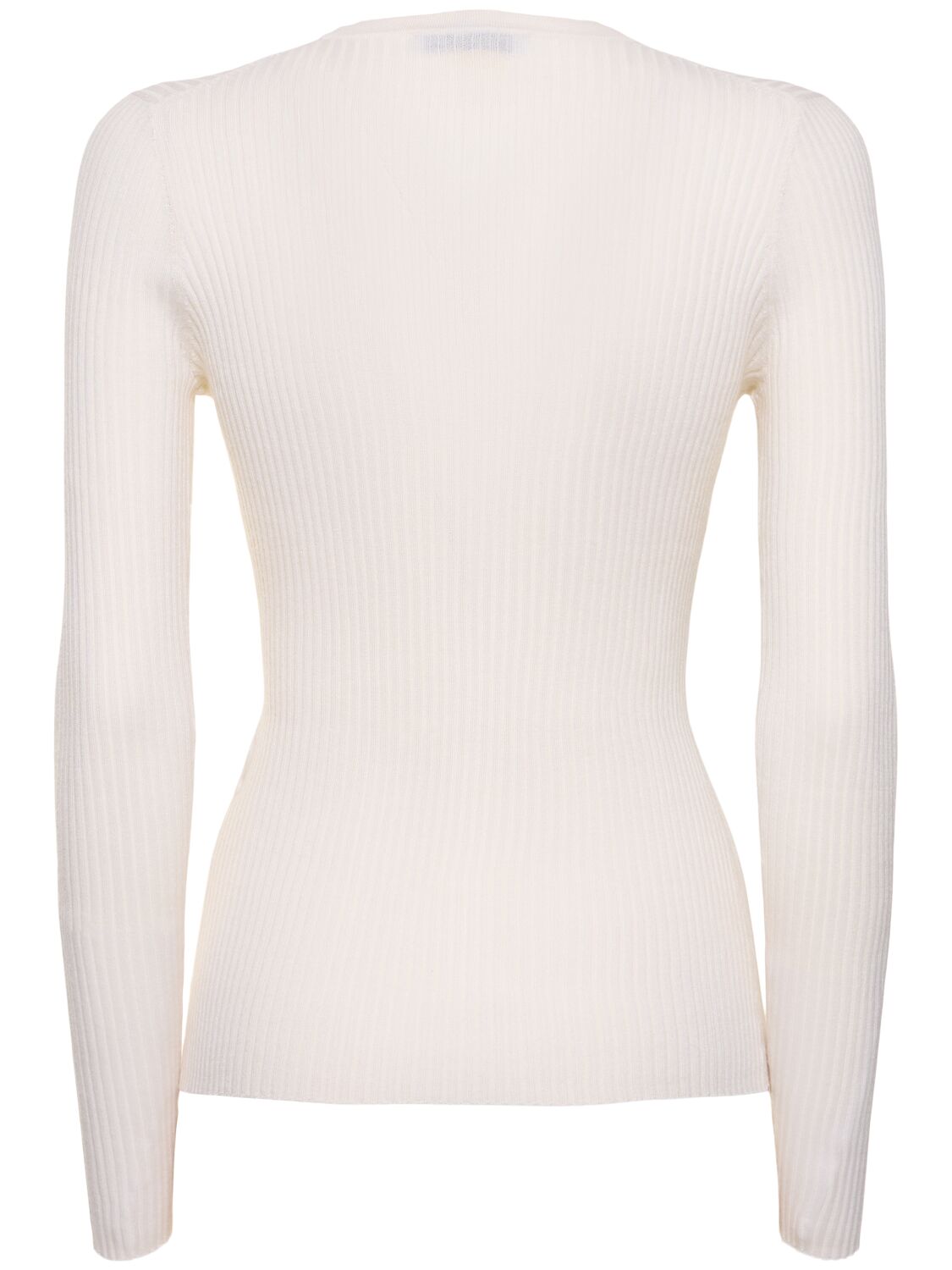 Gabriela Hearst Browning Knit Sweater In Ivory Cashmere Silk In Ivory