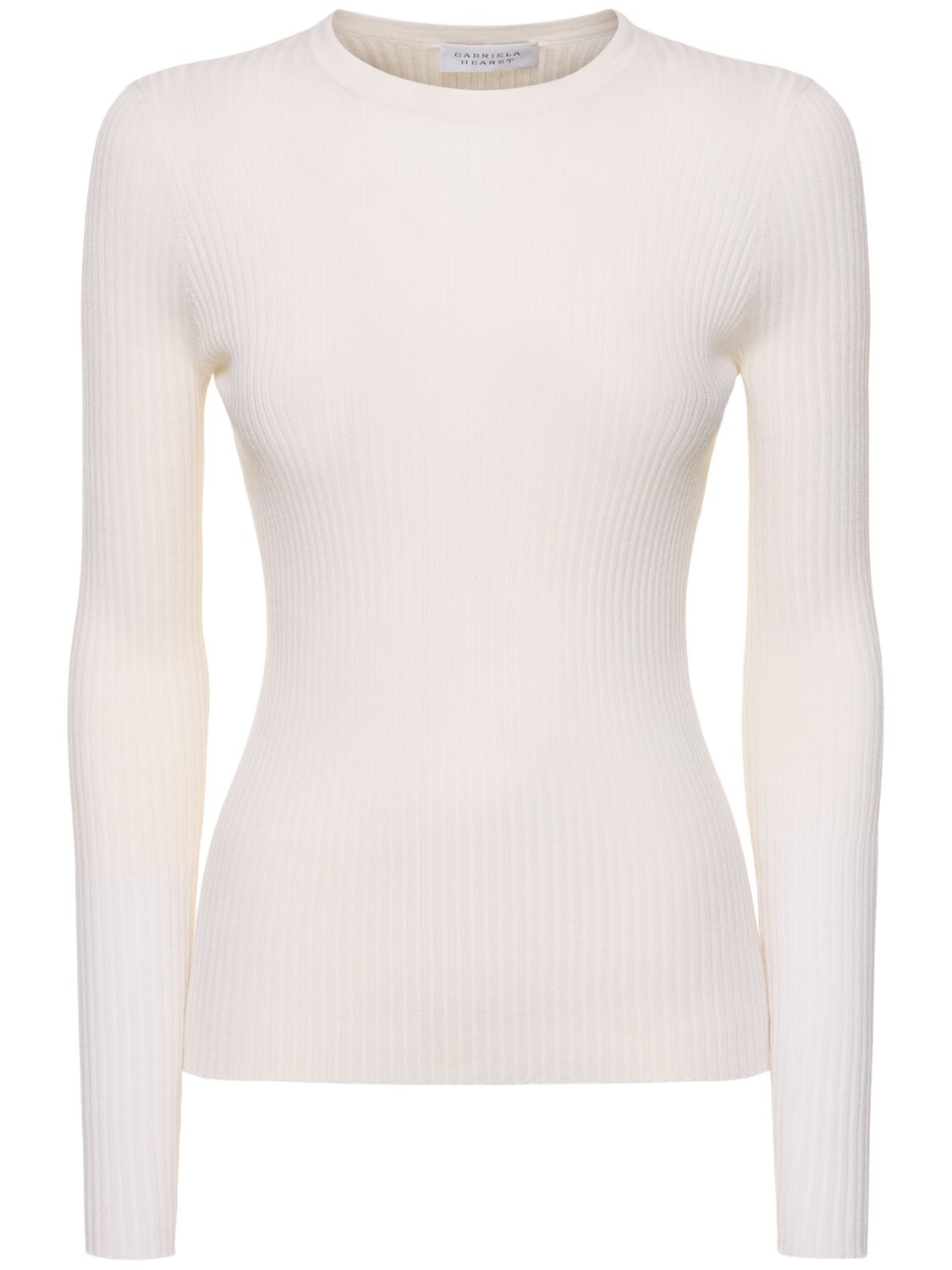 Gabriela Hearst Browning Ribbed Cashmere & Silk Sweater In White