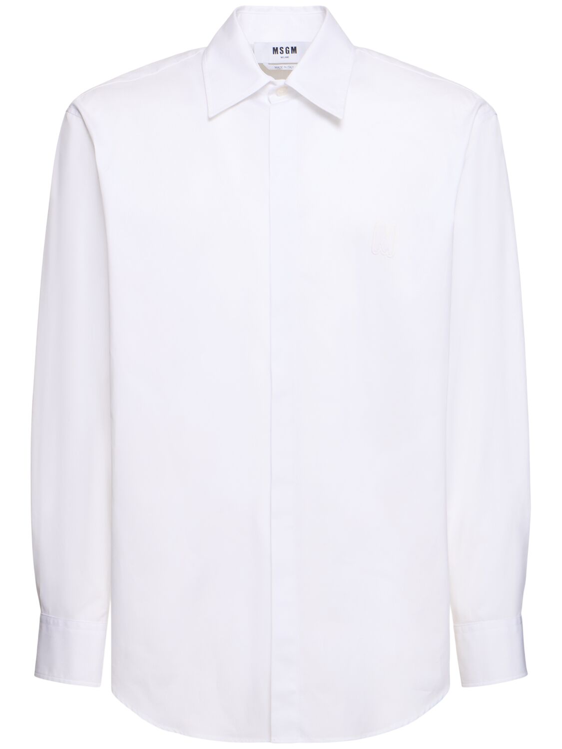 Msgm Cotton Shirt In 白色