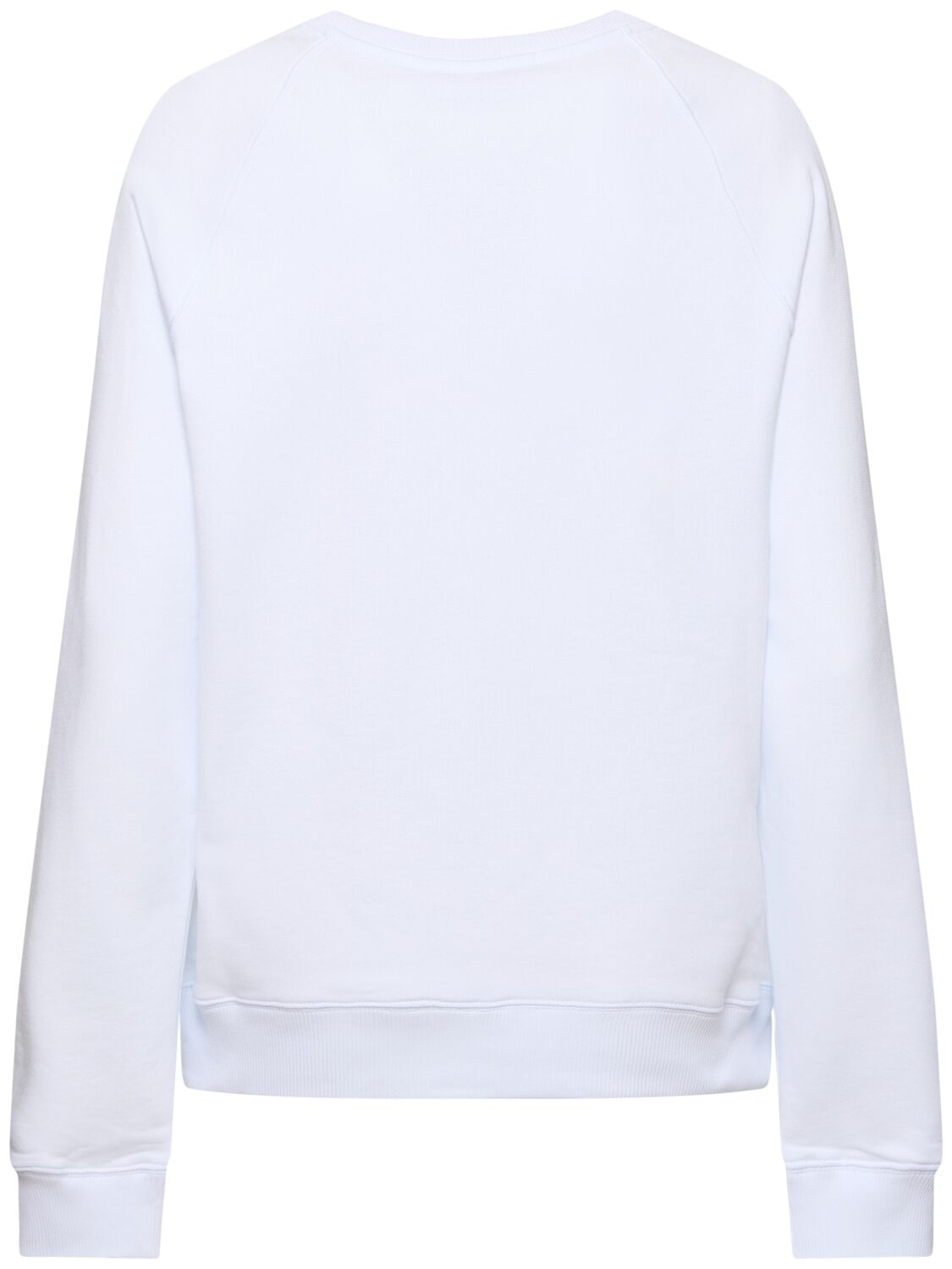 Shop Msgm Logo Printed Cotton Sweatshirt In White/pink