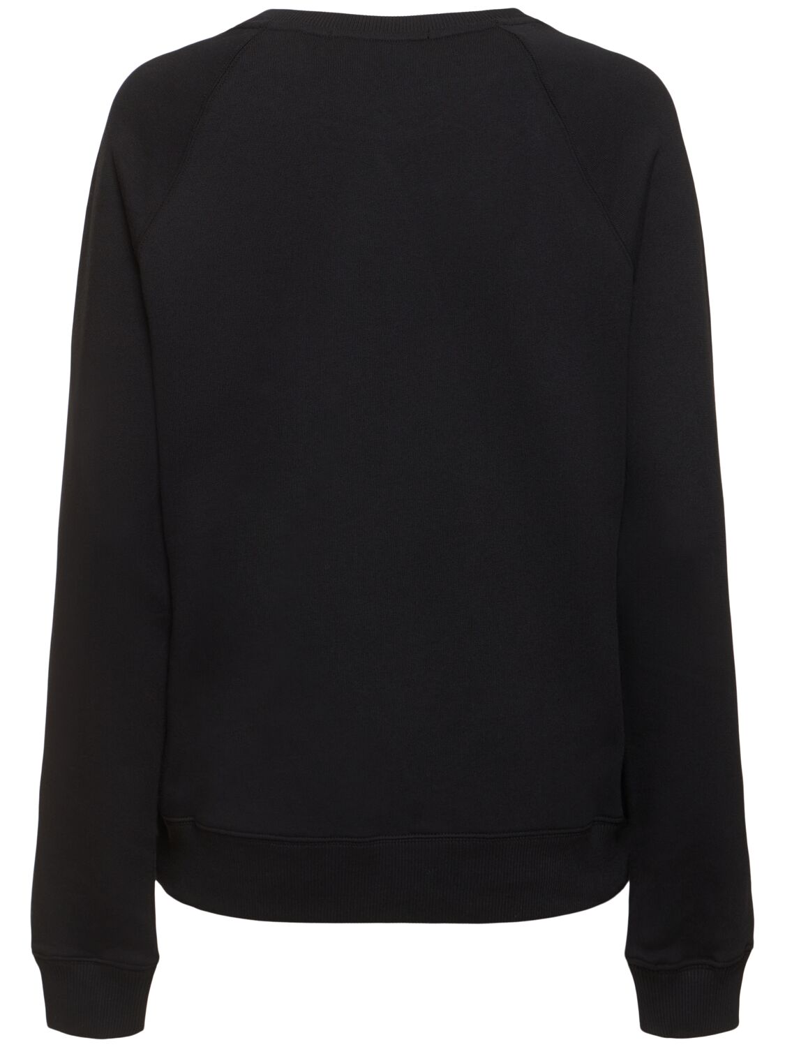 Shop Msgm Cotton Jersey Logo Sweatshirt In Black