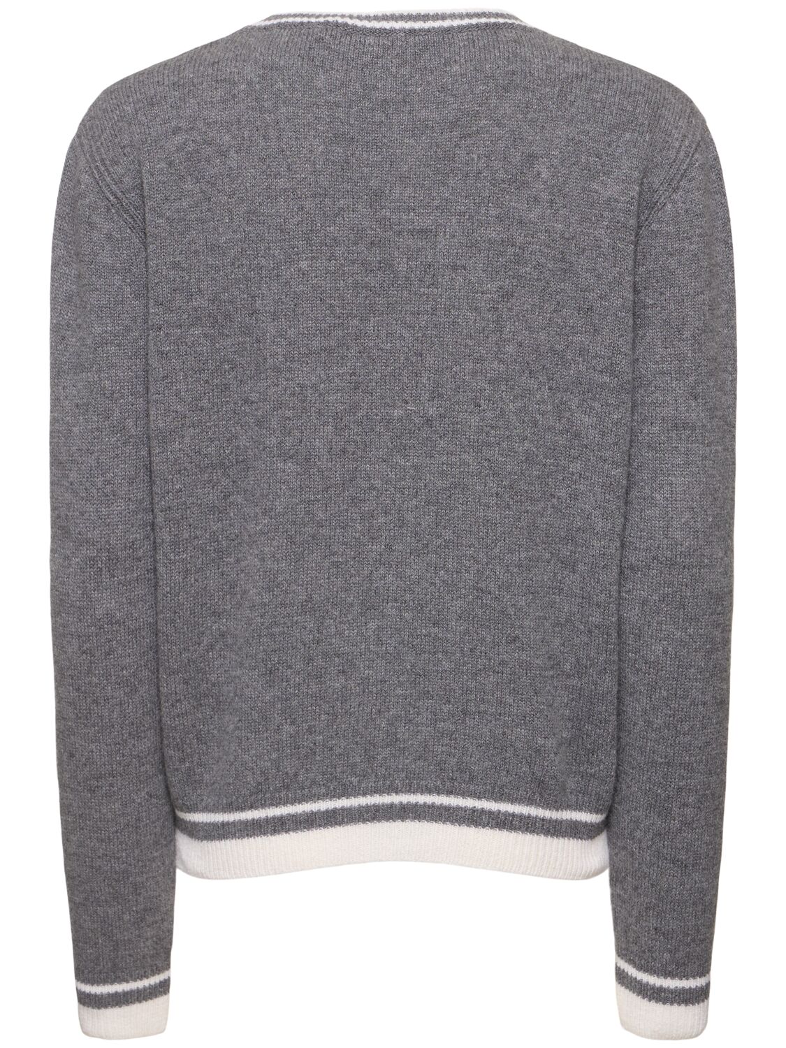 Shop Msgm Wool Blend Knit Crewneck Sweater In 深灰色